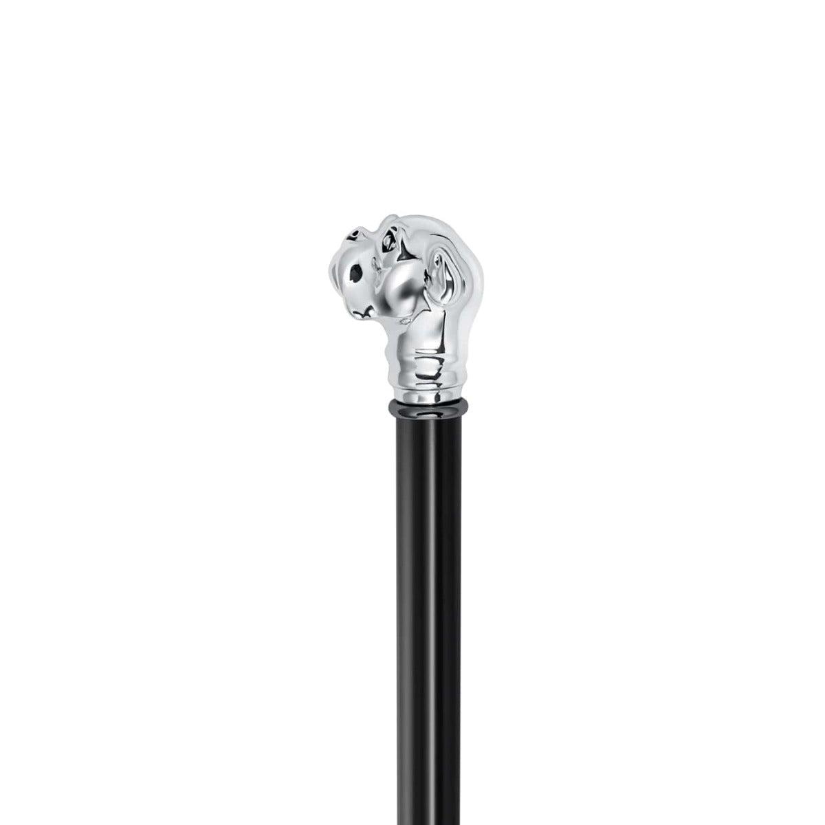 Silver Bulldog Lacquered Walking Stick | Hersey & Son Silversmiths