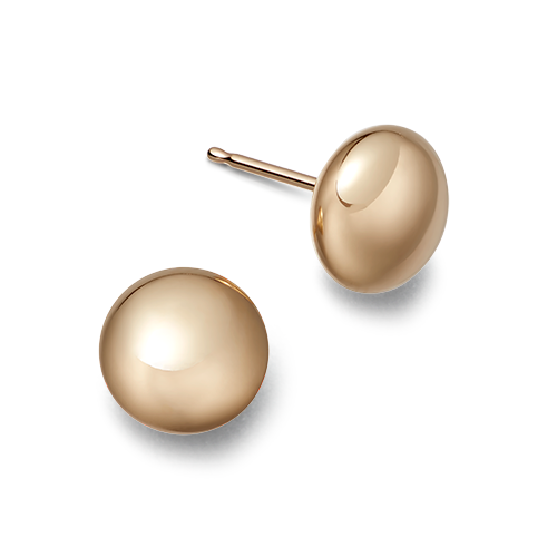 Gold button stud Earrings |Hersey & Son Silversmiths