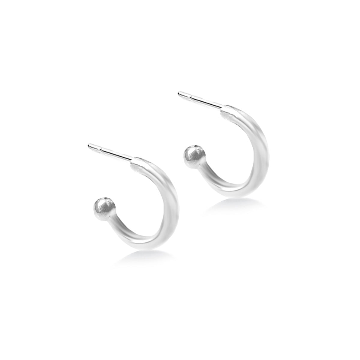 Silver Ball End Open Hoop Earrings | Hersey & Son Silversmiths