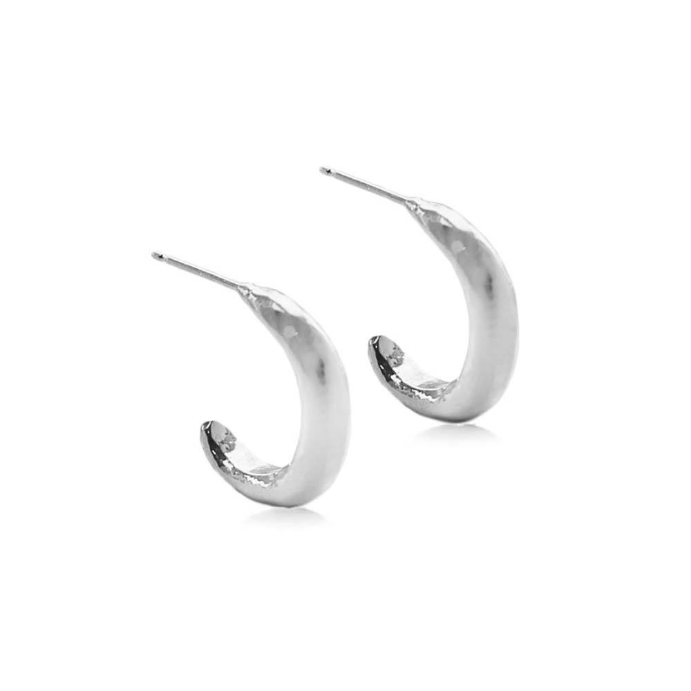 Hand Forged Open Solid Silver Hoops | Hersey & Son Silversmiths