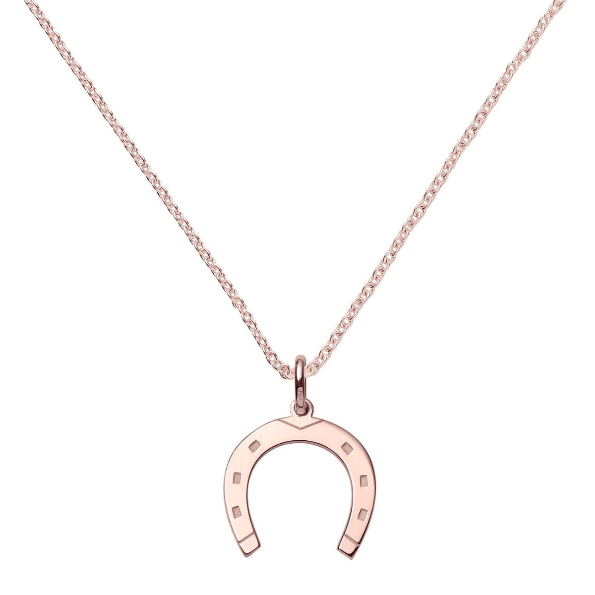 Rose Gold Lucky Horseshoe Pendant | Hersey & Son Silversmiths