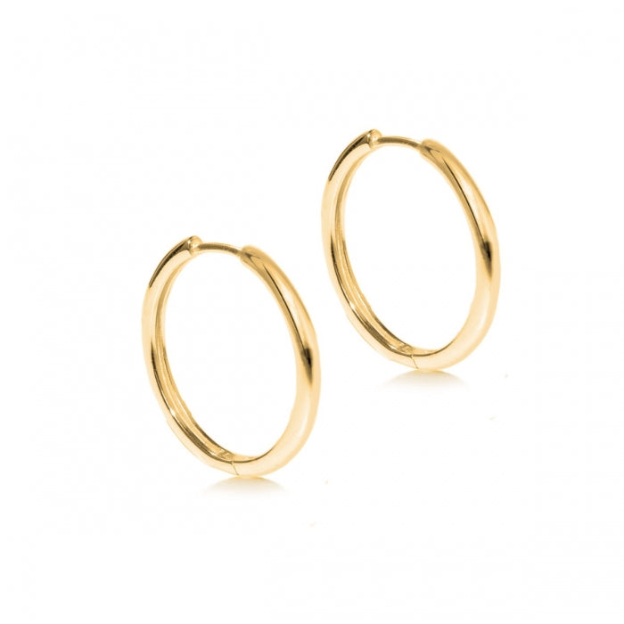 Gold Plated and Silver Huggie Hoop Earring - 25mm | Hersey & Son Silversmiths