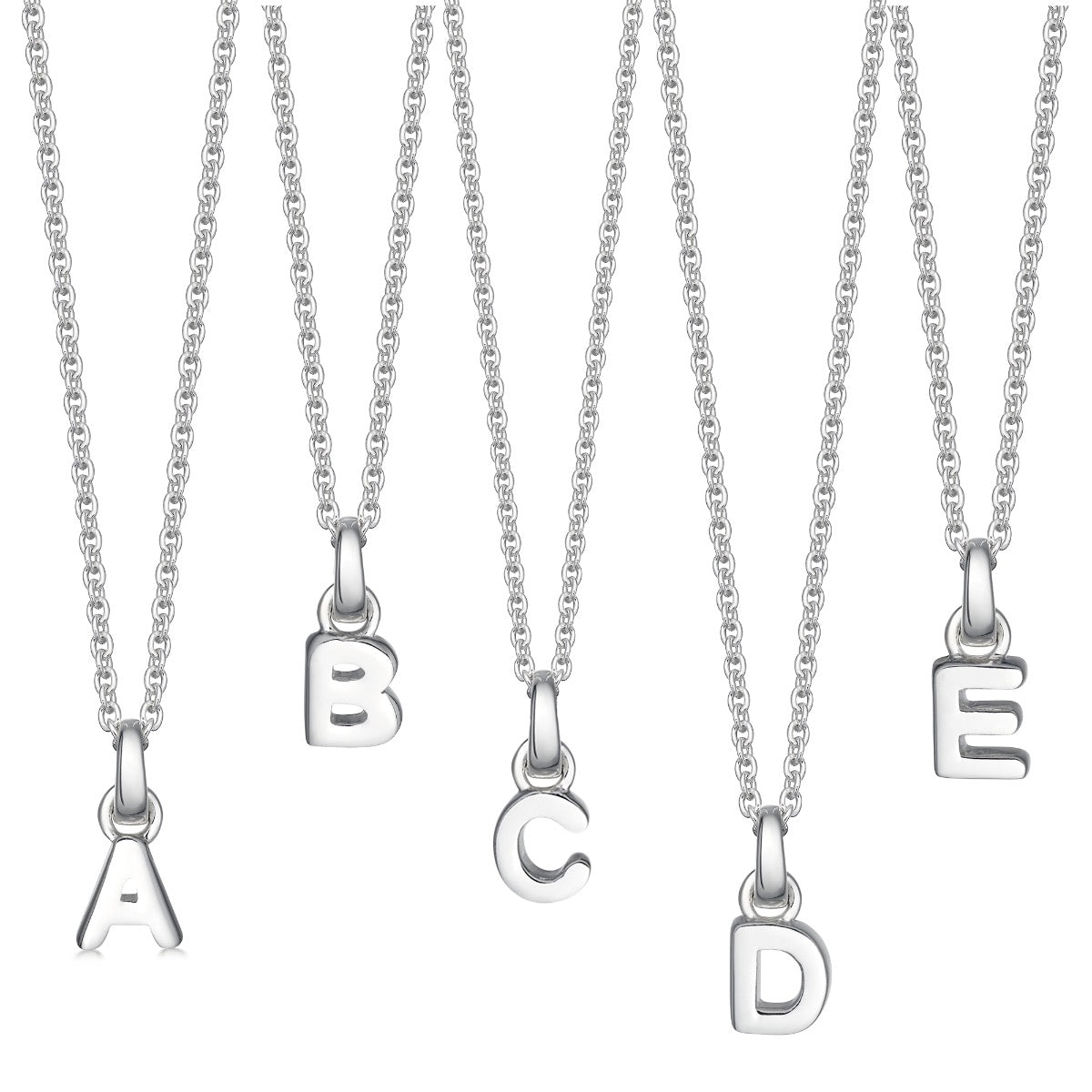 Silver Initial Necklace Mini Letter | Hersey & Son Silversmiths
