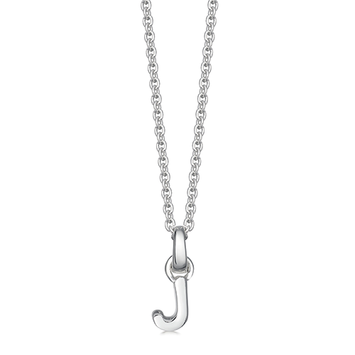 Mini Silver Letter J Necklace | Hersey & Son Silversmiths