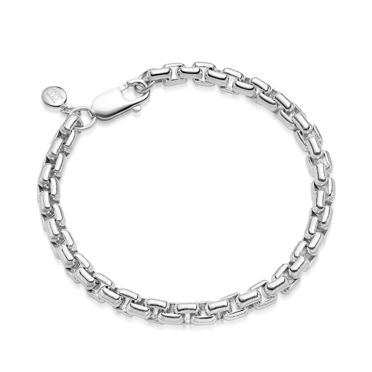 Heavy Silver Box Chain Bracelet | Hersey & Son Silversmiths