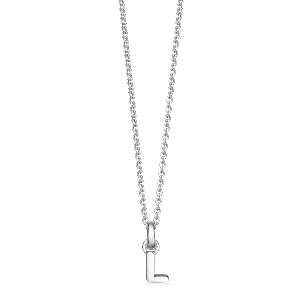 Mini Silver Letter L Initial Necklace | Hersey & Son Silversmiths