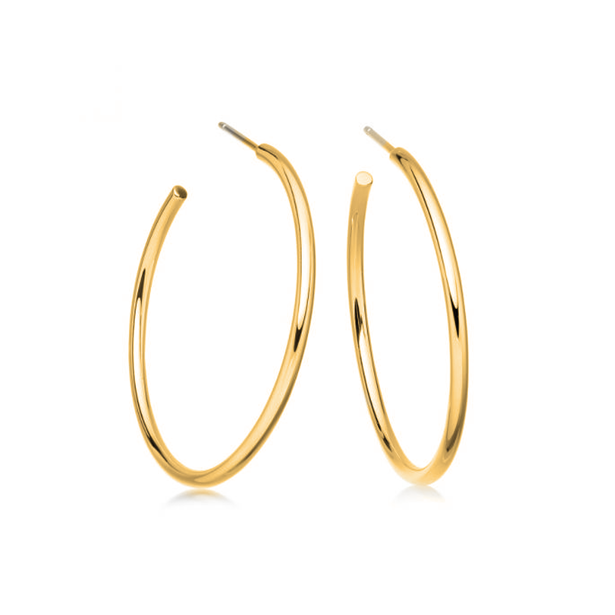 Gold Plated and Silver Hoop Earrings - 40mm | Hersey & Son Silversmiths