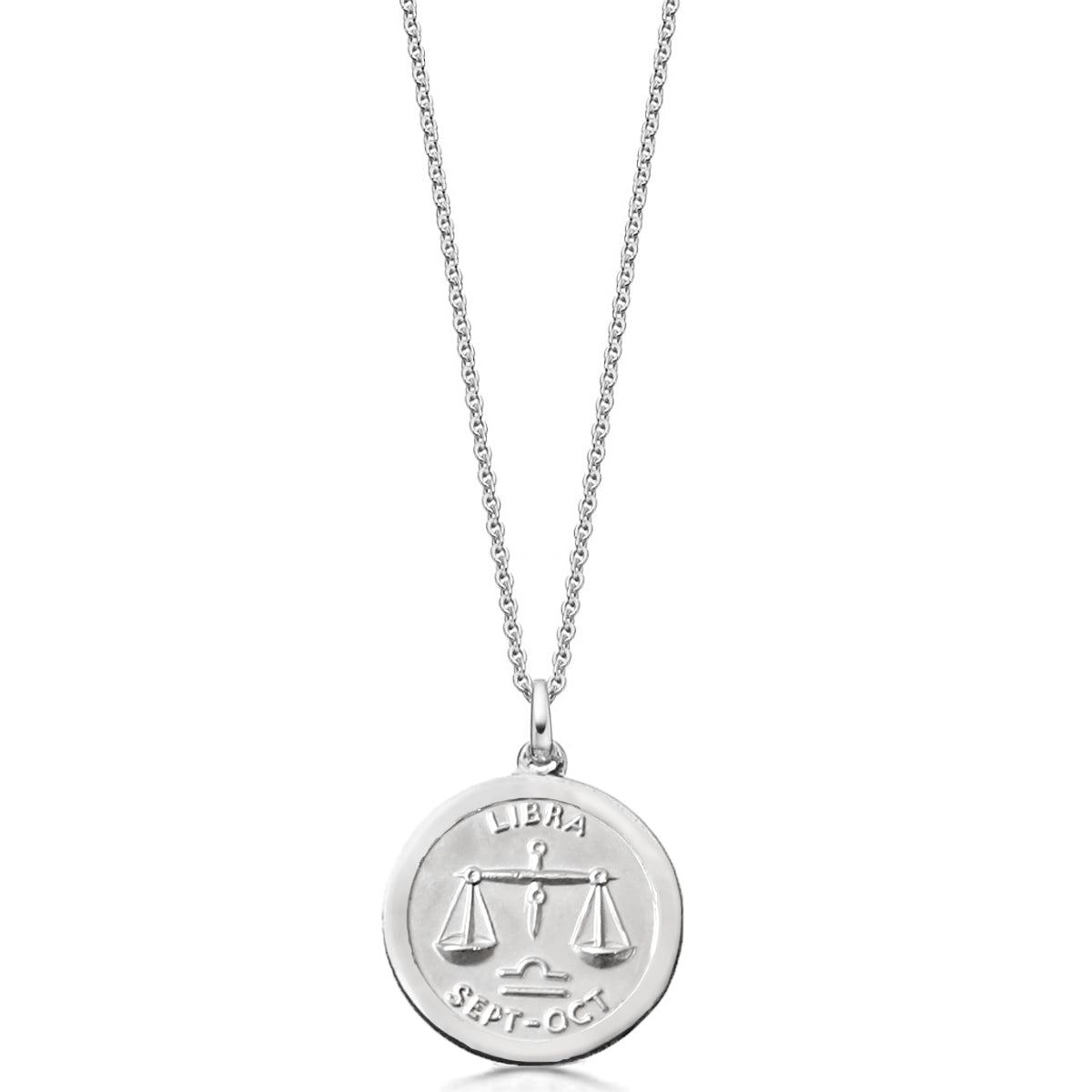 Silver Libra Zodiac Pendant Necklace | Hersey & Son Silversmiths