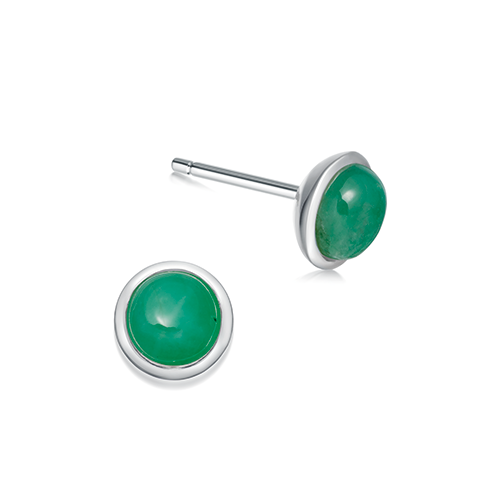 May Birthstone Silver Earring Emerald | Hersey & Son Silversmiths