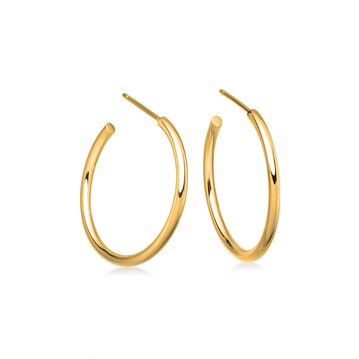 Gold Plated and Silver Hoop Earrings - 30mm | Hersey & Son Silversmiths