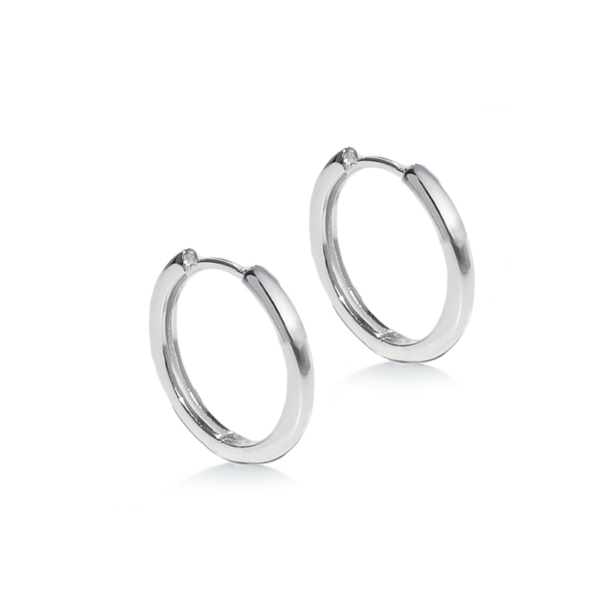 Classic Sterling Silver Huggie Hoop Earrings - 20mm | Hersey & Son Silversmiths