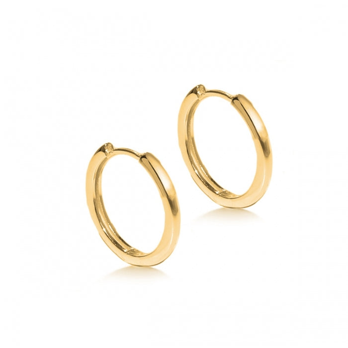 Gold Plated Huggie Hoop Earrings - 20mm | Hersey & Son Silversmiths