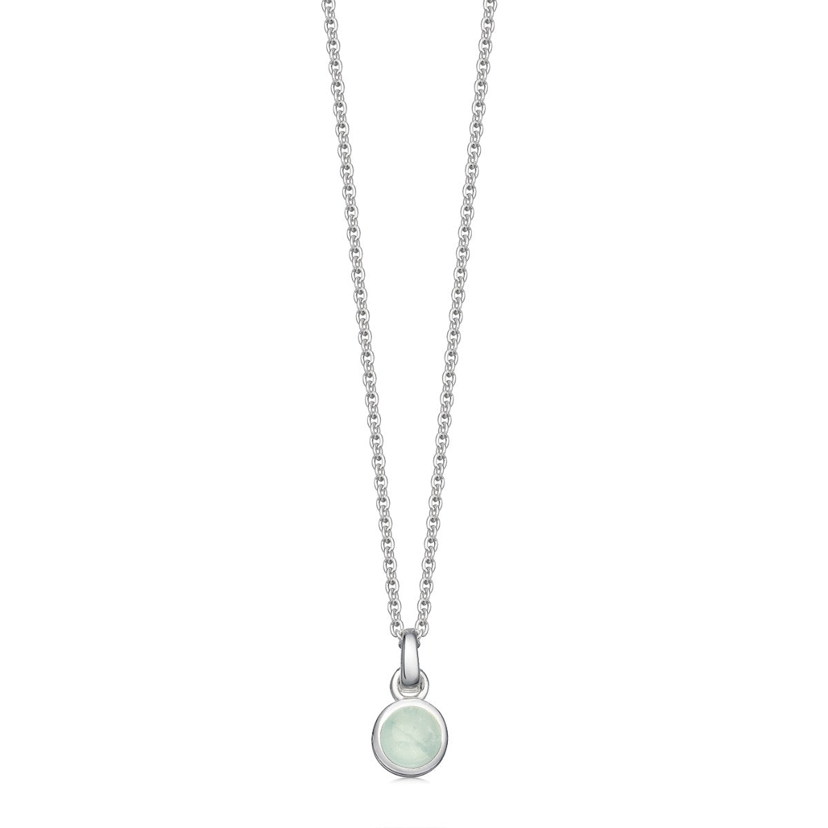 March Birthstone Necklace in Aquamarine | Hersey & Son Silversmiths