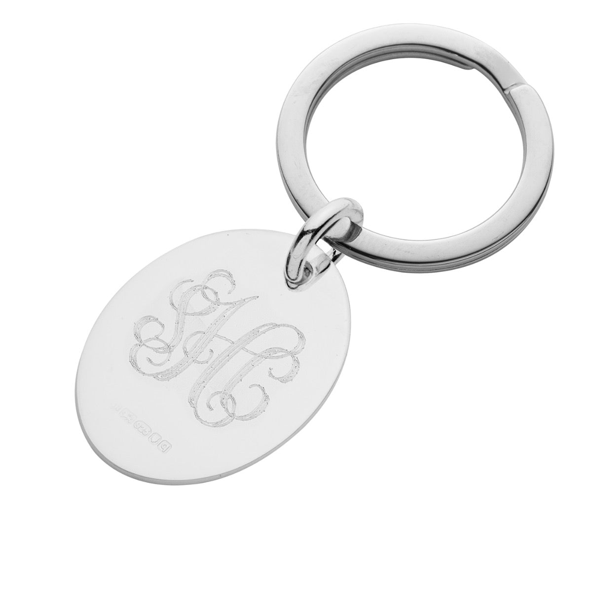 Silver Oval Monogram Keyring | Hersey & Son Silversmiths