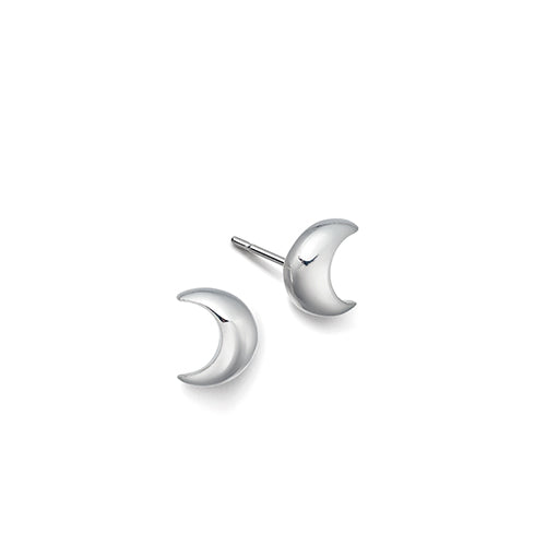 Silver Moon Stud Earrings | Hersey & Son Silversmiths