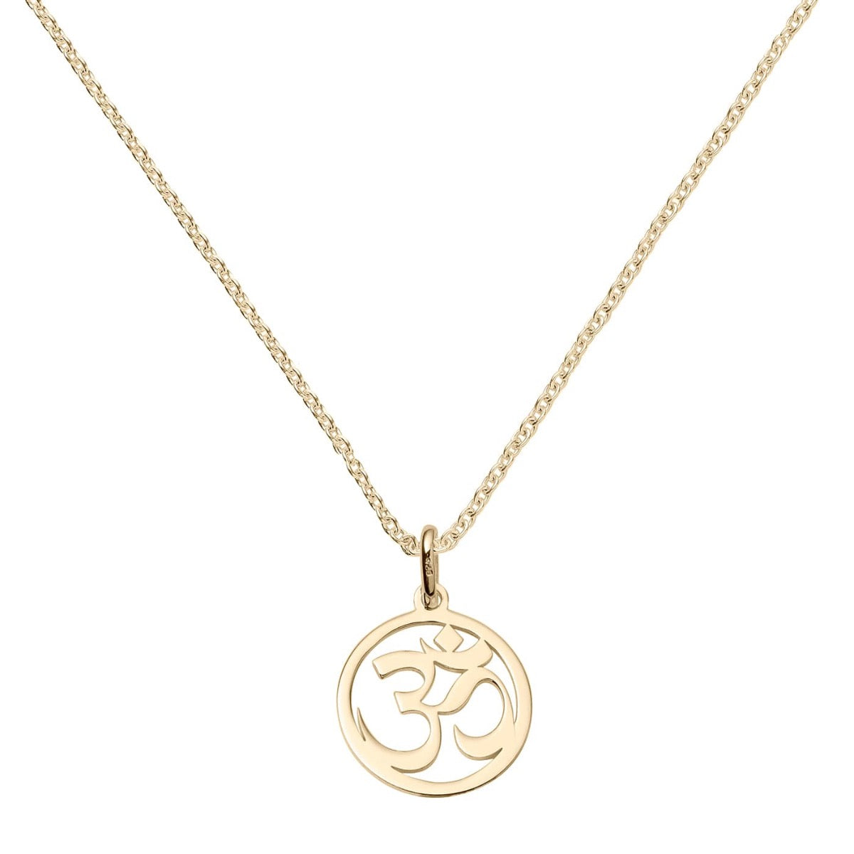 Yellow Gold Om Symbol Necklace Pendant| Hersey & Son Silversmiths