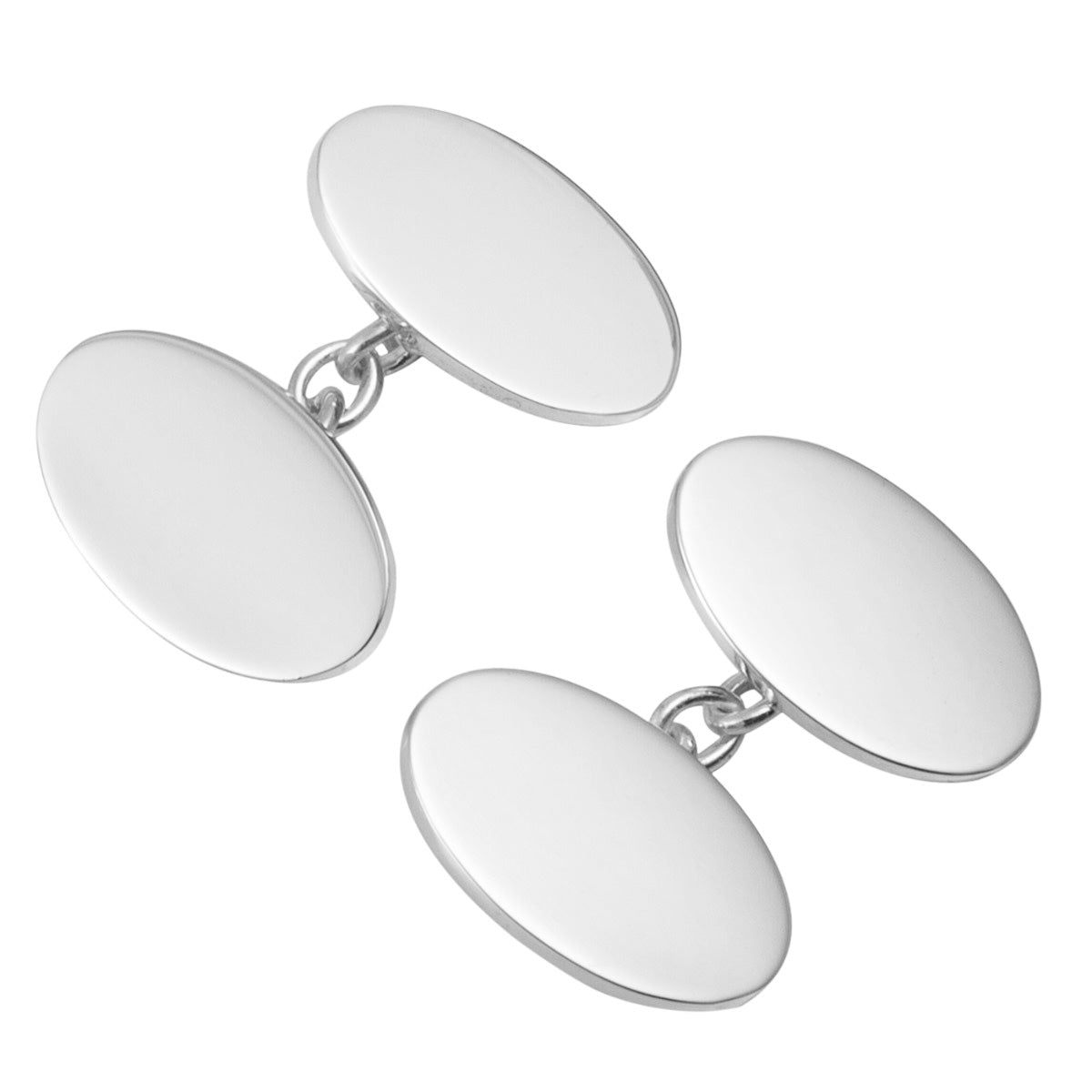 Silver Cufflinks Quality Oval Chain| Hersey & Son Silversmiths