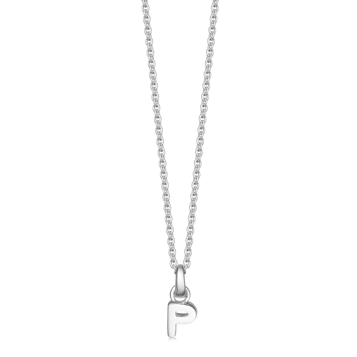 Mini Silver Letter P Initial Necklace| Hersey & Son Silversmiths