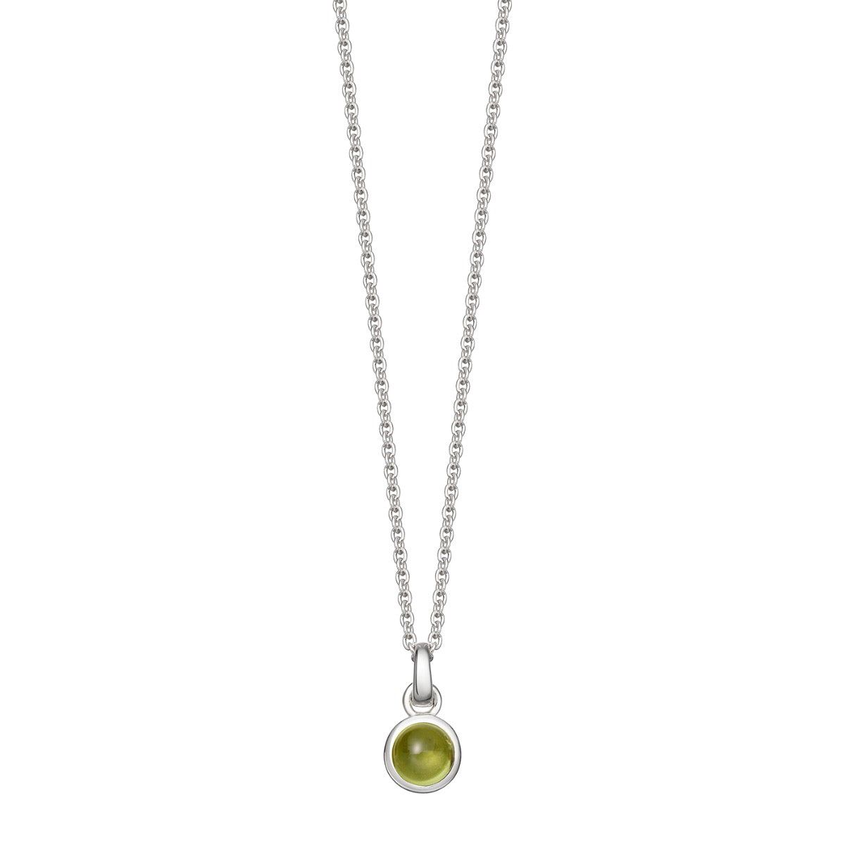 August Birthstone Silver Necklace Pendant Peridot | Hersey & Son Silversmiths