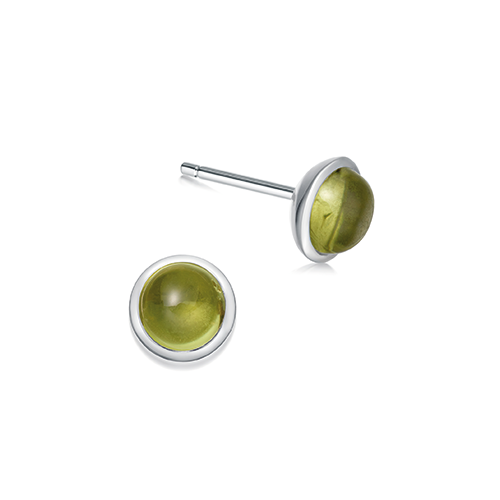 August Birthstone Silver Earrings Peridot| Hersey & Son Silversmiths