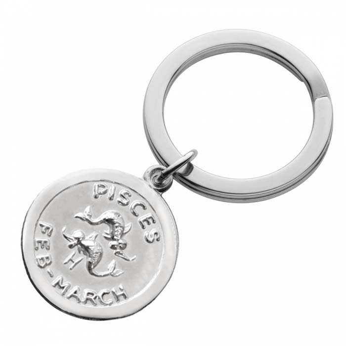 Silver Pisces Zodiac Keyring |Hersey & Son Silversmiths