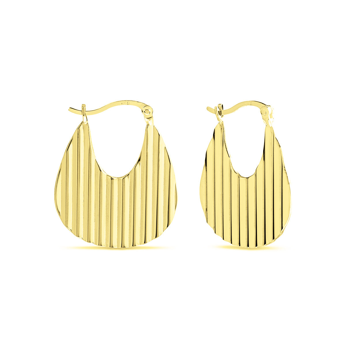 22c Gold Plated Deco Fan Earrings | Hersey & Son