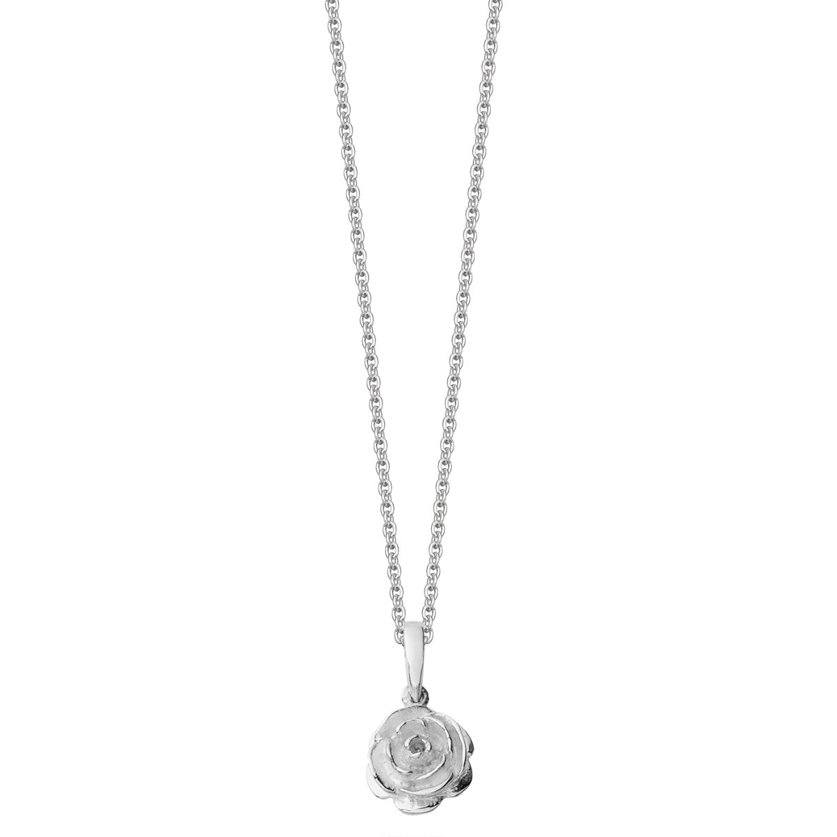 Sterling Silver Rose Necklace Pendant | Hersey & Son Silversmiths