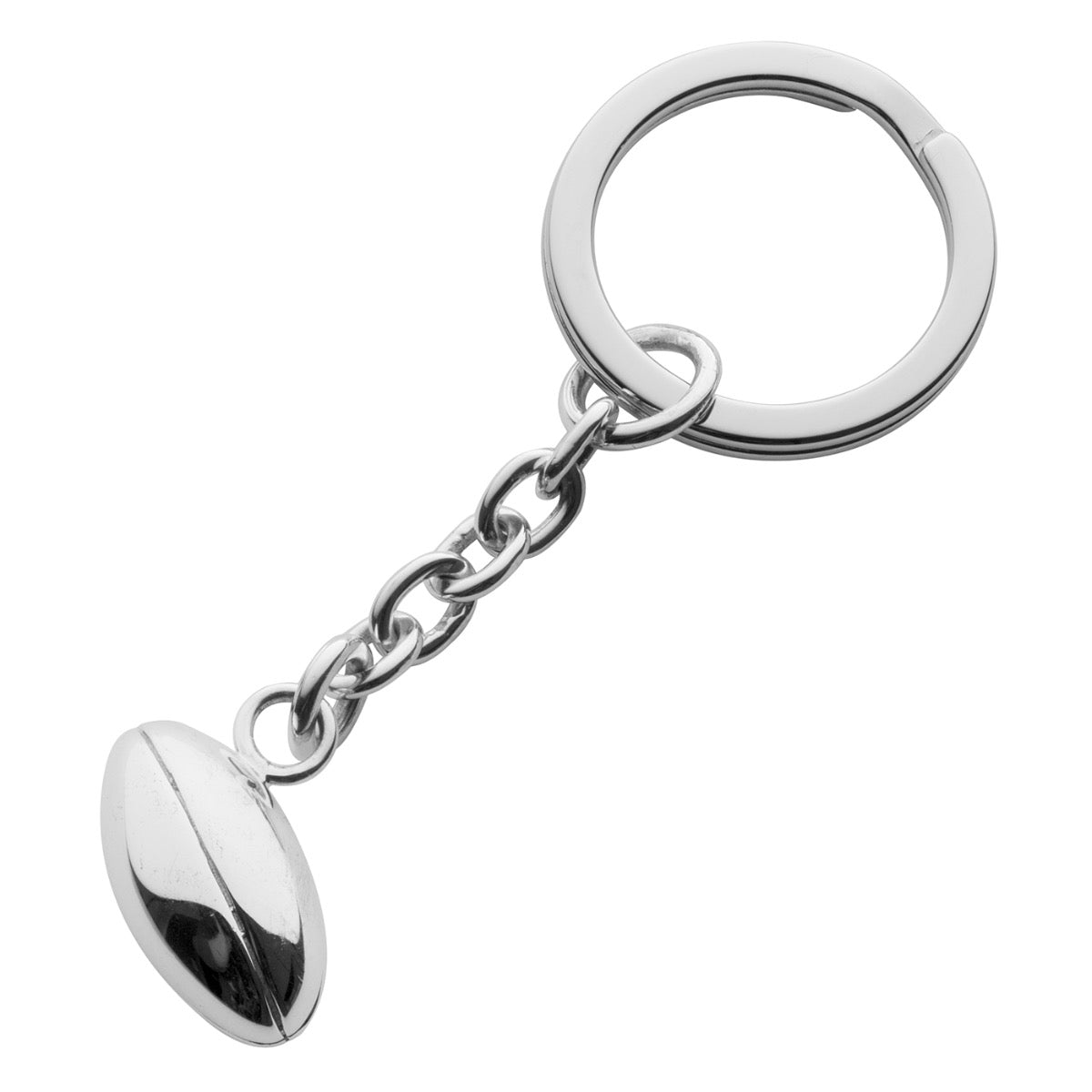 Silver Rugby Ball Keyring | Hersey & Son Silversmiths