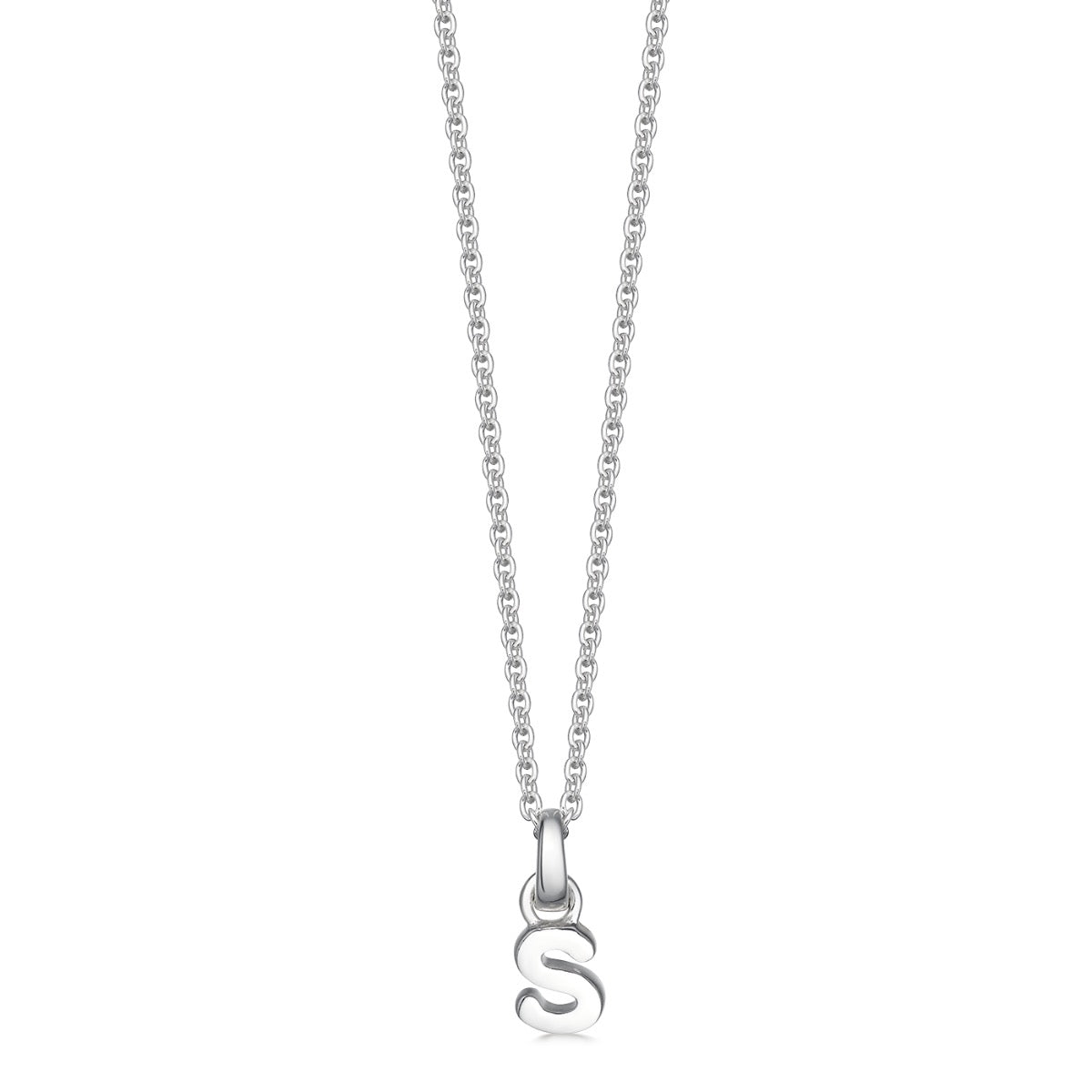 Mini Silver Letter S Initial Necklace | Hersey & Son Silversmiths