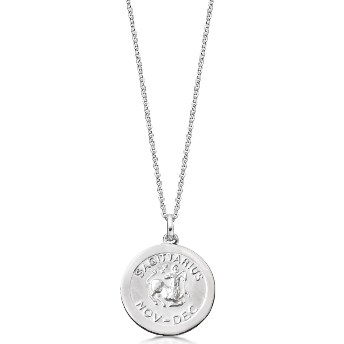 Silver Sagittarius Zodiac Pendant Necklace | Hersey & Son Silversmiths