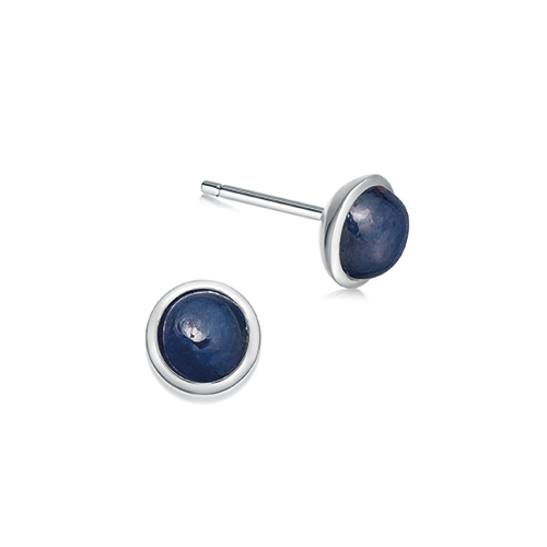 September Birthstone Silver Earrings Sapphire| Hersey & Son Silversmiths