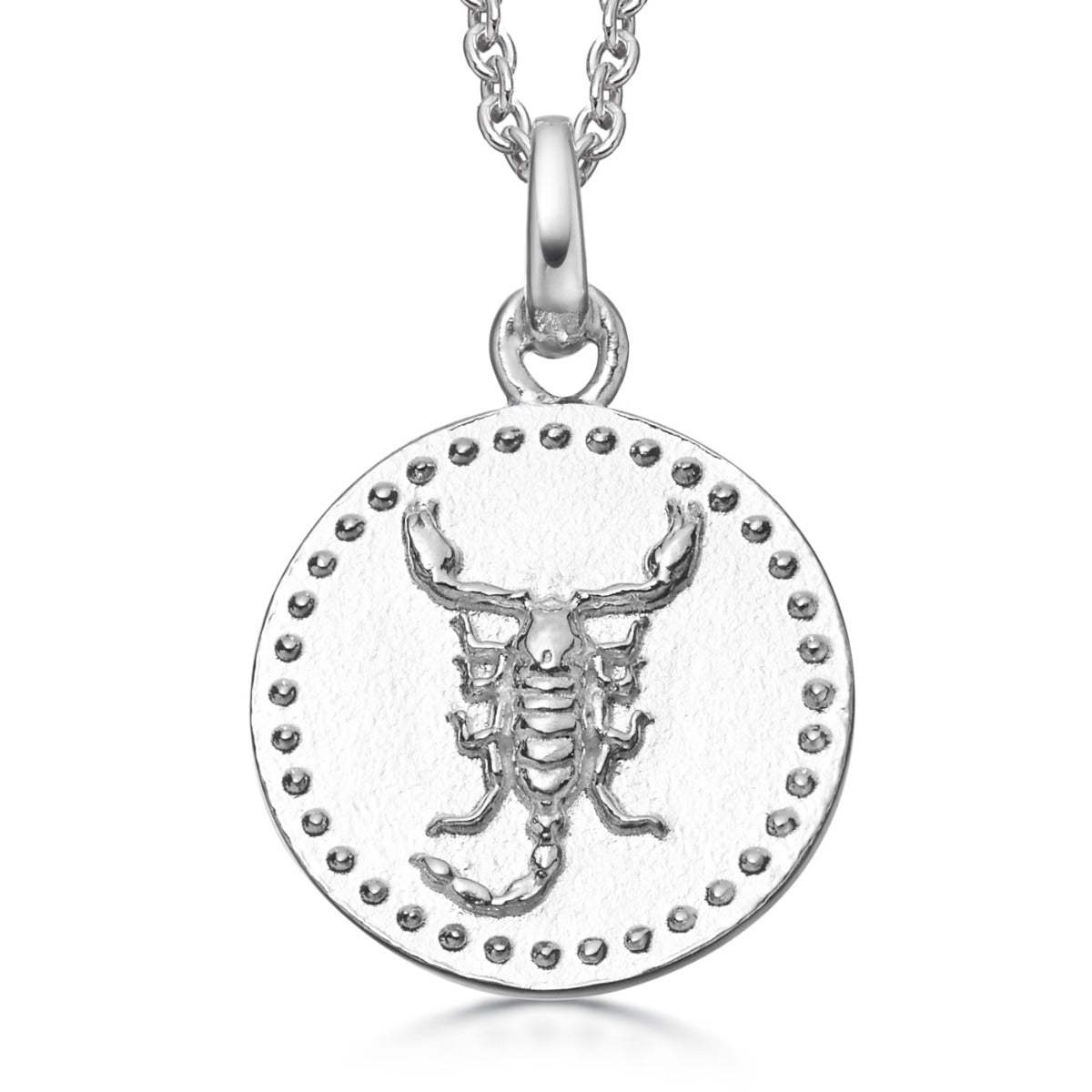 Silver Scorpio Zodiac Necklace Modern Design | Hersey & Son Silversmiths