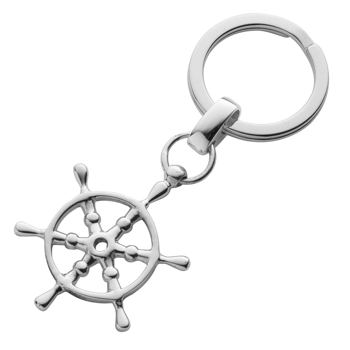 Silver Ships Boat Wheel Keyring | Hersey & Son Silversmiths