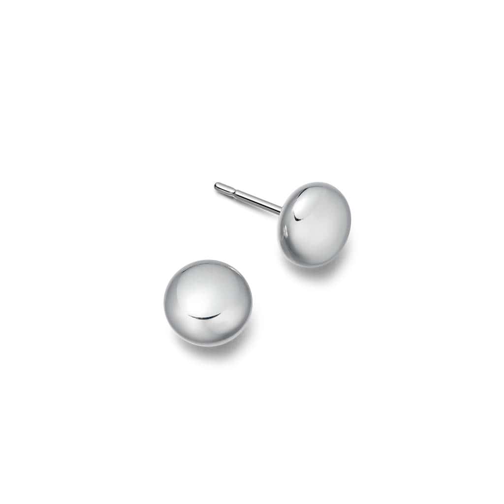 Sterling Silver Button Stud Earrings | Hersey & Son Silversmiths