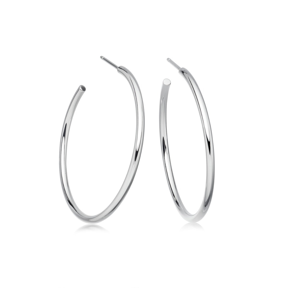 Sterling Silver Hoop Earrings Large 40mm | Hersey & Son Silversmiths