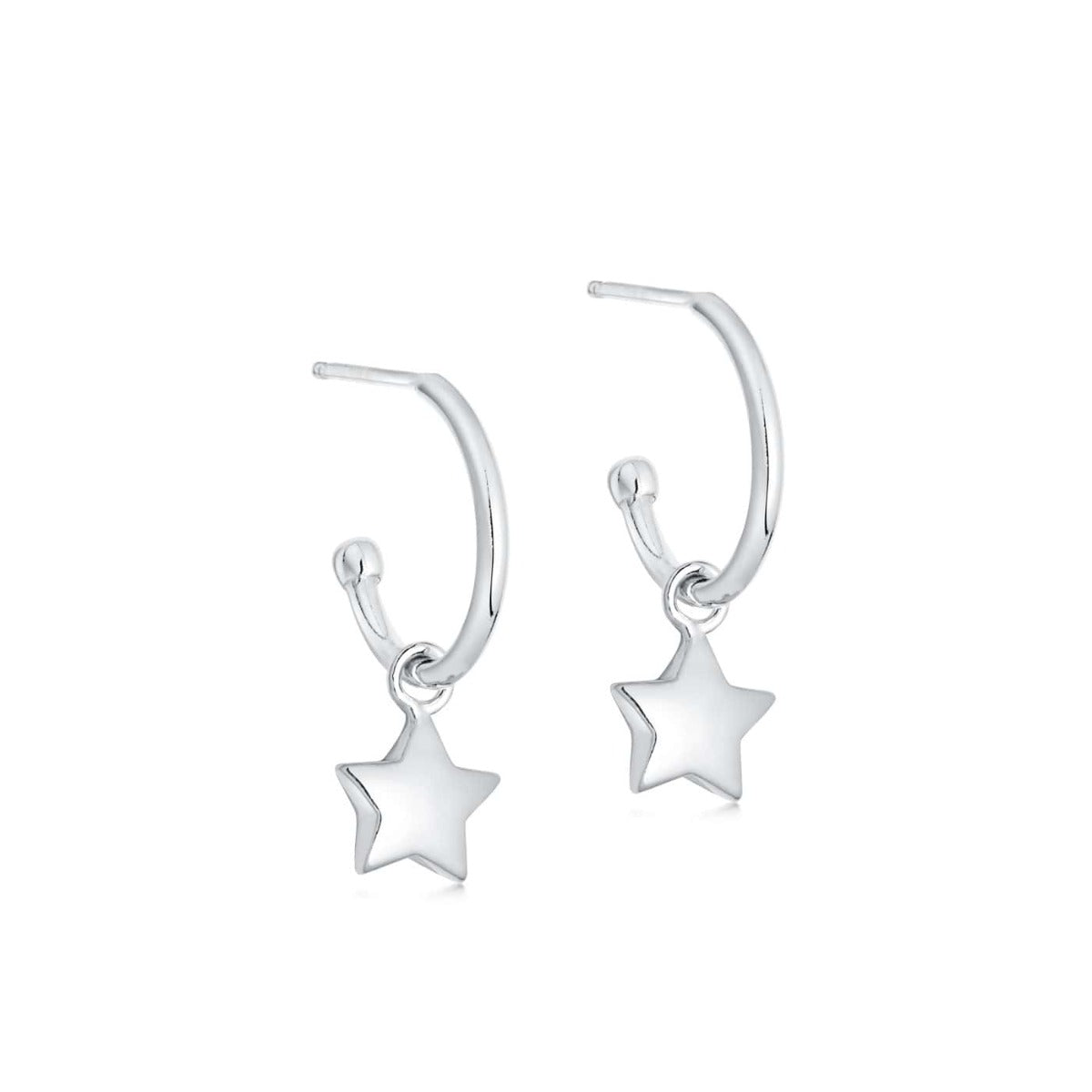 Silver Star Hoop Earrings| Hersey & Son Silversmiths