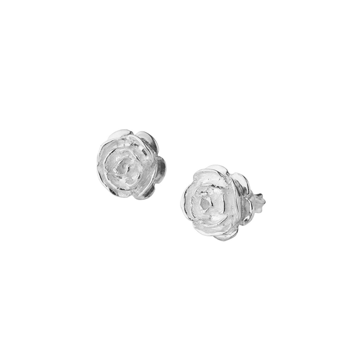 Silver Rose Stud Earrings | Hersey & Son Silversmiths