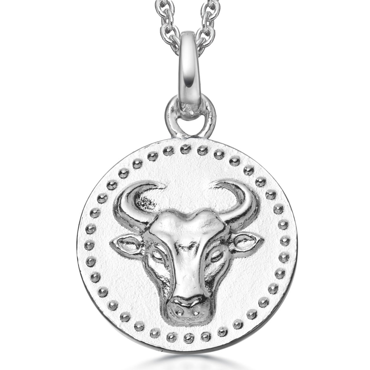 Silver Taurus Zodiac Necklace Modern Design | Hersey & Son Silversmiths
