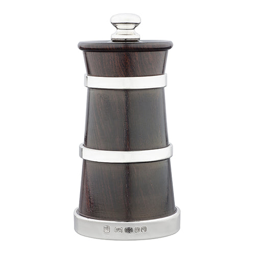 Silver & Blackwood Churn Peppermill | Hersey & Son Silversmiths