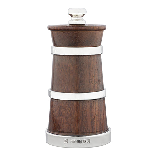 Silver & Rosewood Churn Peppermill | Hersey & Son Silversmiths