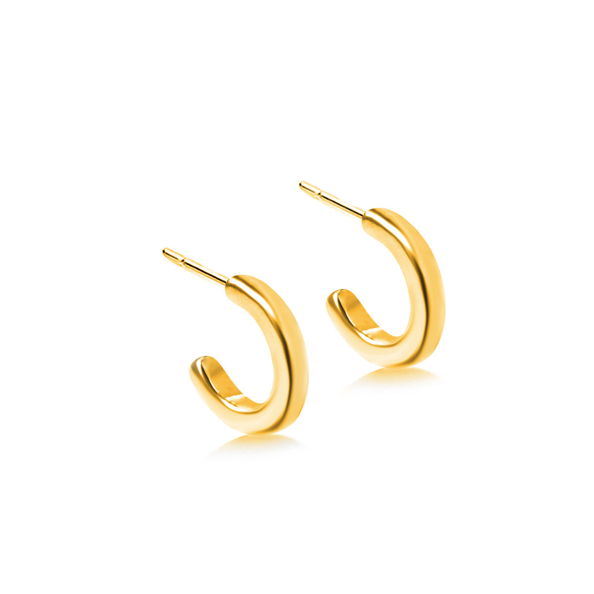 Gold Plated Square Section Open Hoop Earrings | Hersey & Son Silversmiths