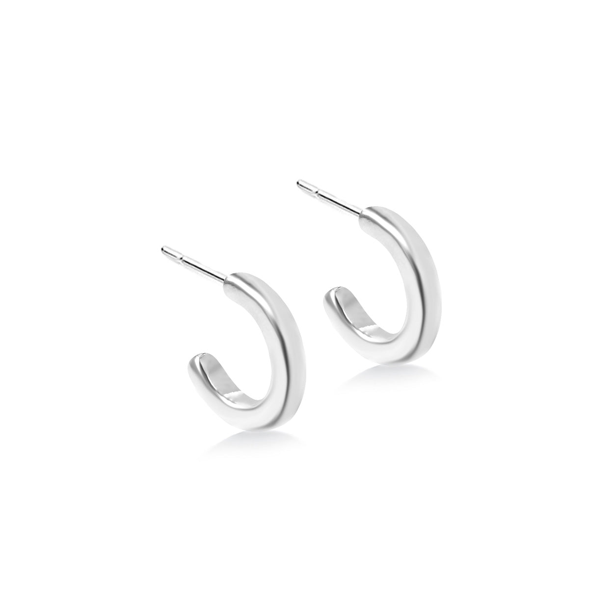 Silver Square Section Open Hoop Earrings | Hersey & Son Silversmiths