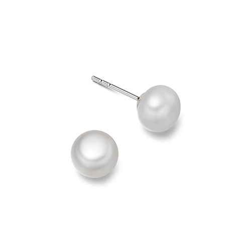 Sterling Silver Button Pearl Earrings |Hersey & Son Silversmiths