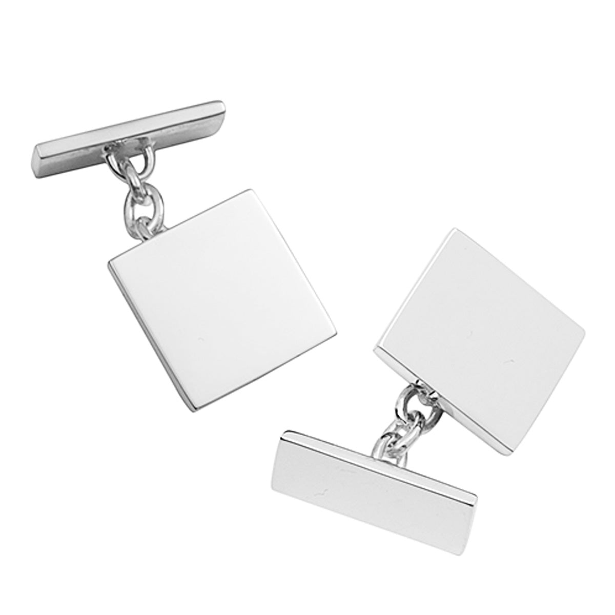 Silver Square Chain Cufflinks | Hersey & Son Silversmiths