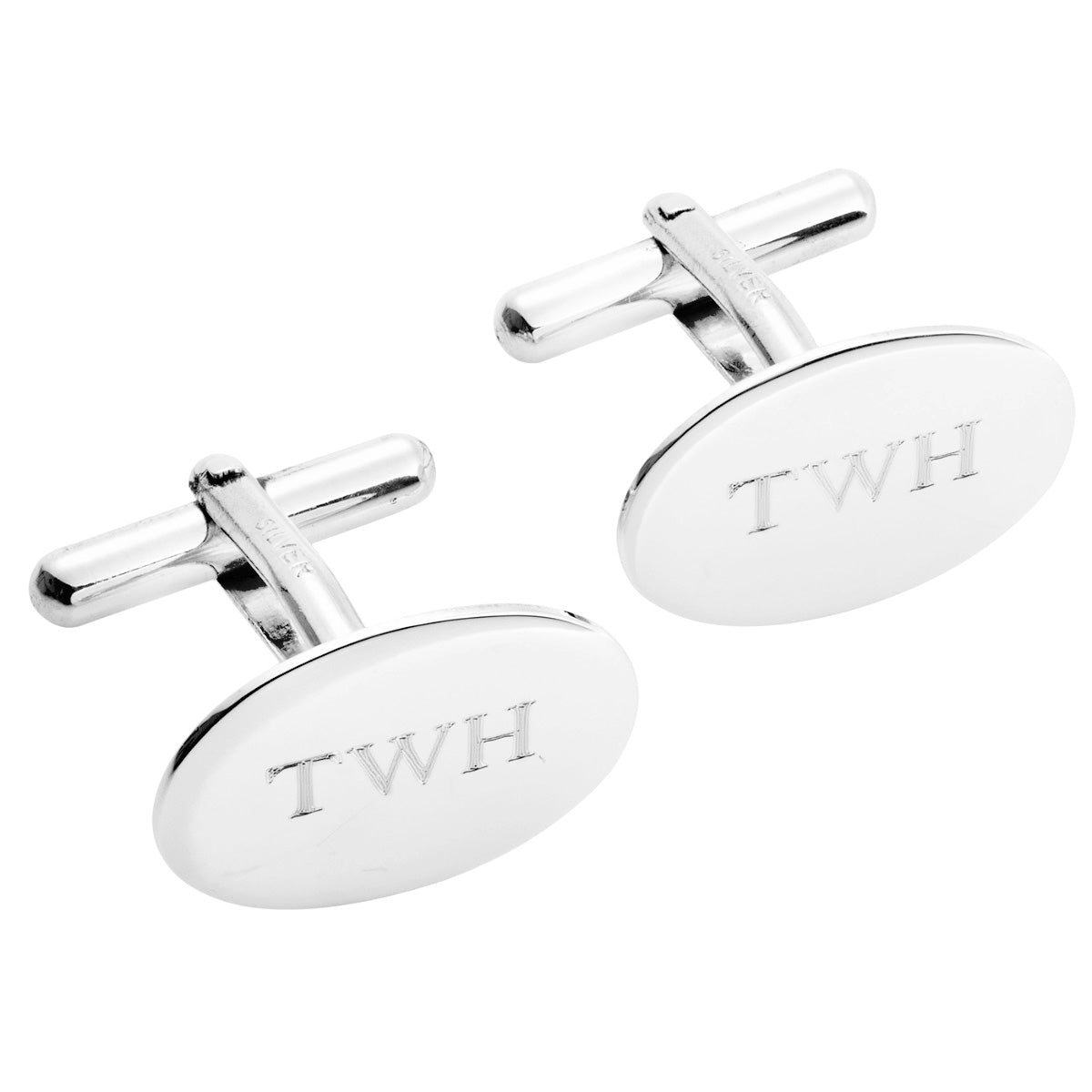 Silver Oval Cufflinks Standard | Hersey & Son Silversmiths