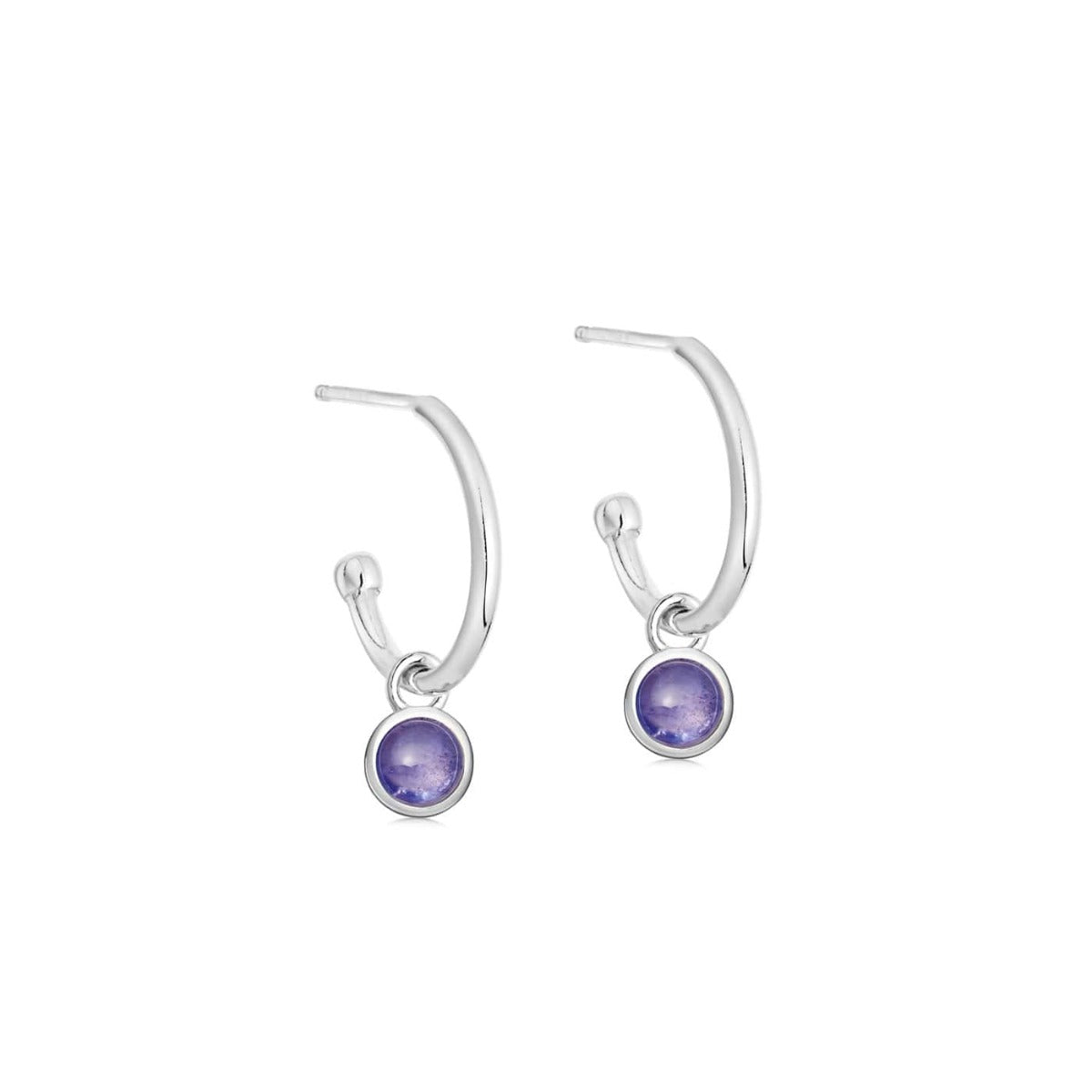 Silver Birthstone Hoop Earrings | Hersey & Son Silversmiths