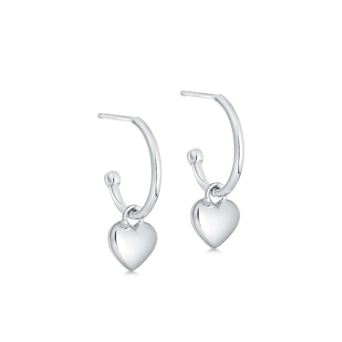 Silver Heart Hoop Earrings| Hersey & Son Silversmiths