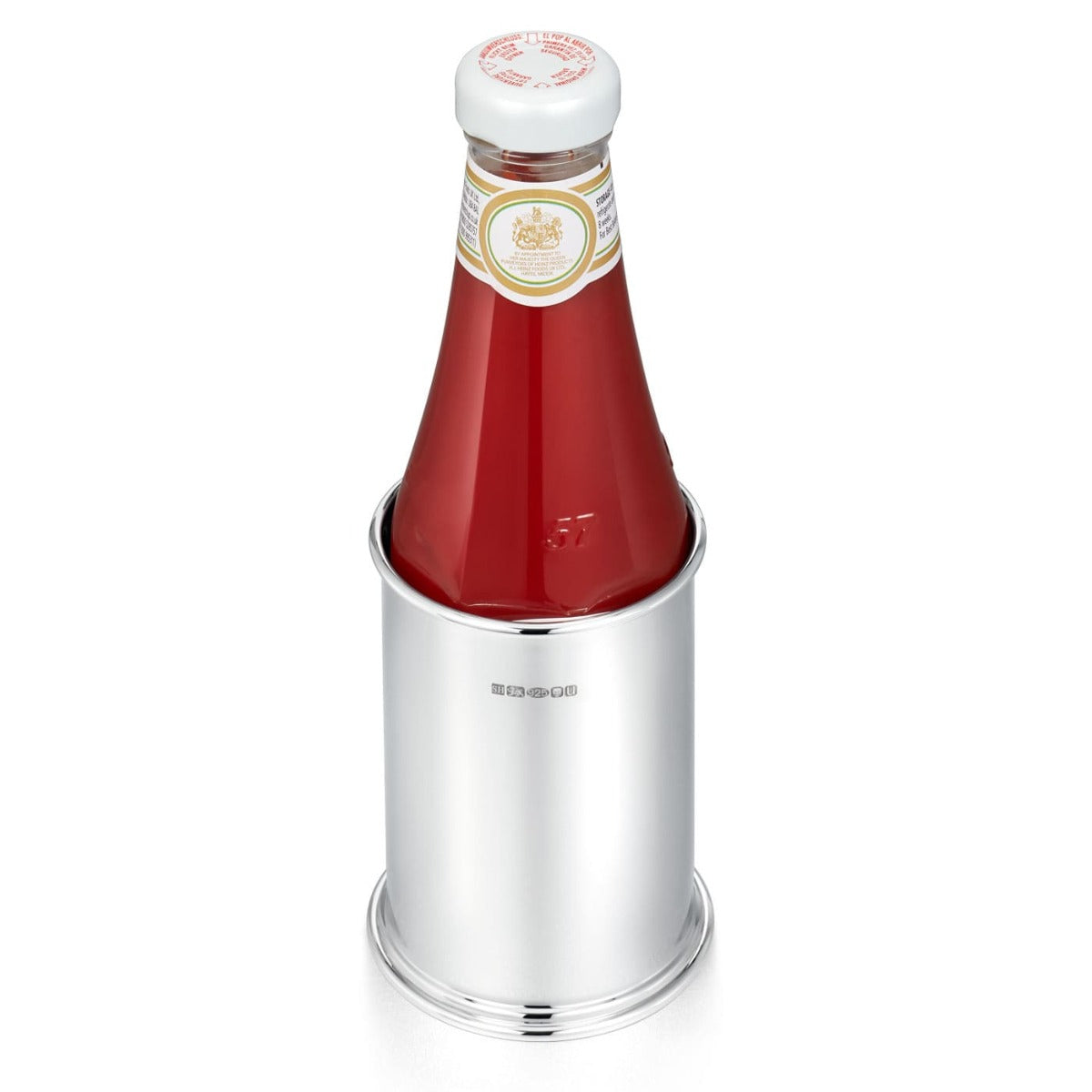 Silver Tomato Ketchup Bottle Holder | Hersey & Son Silversmiths