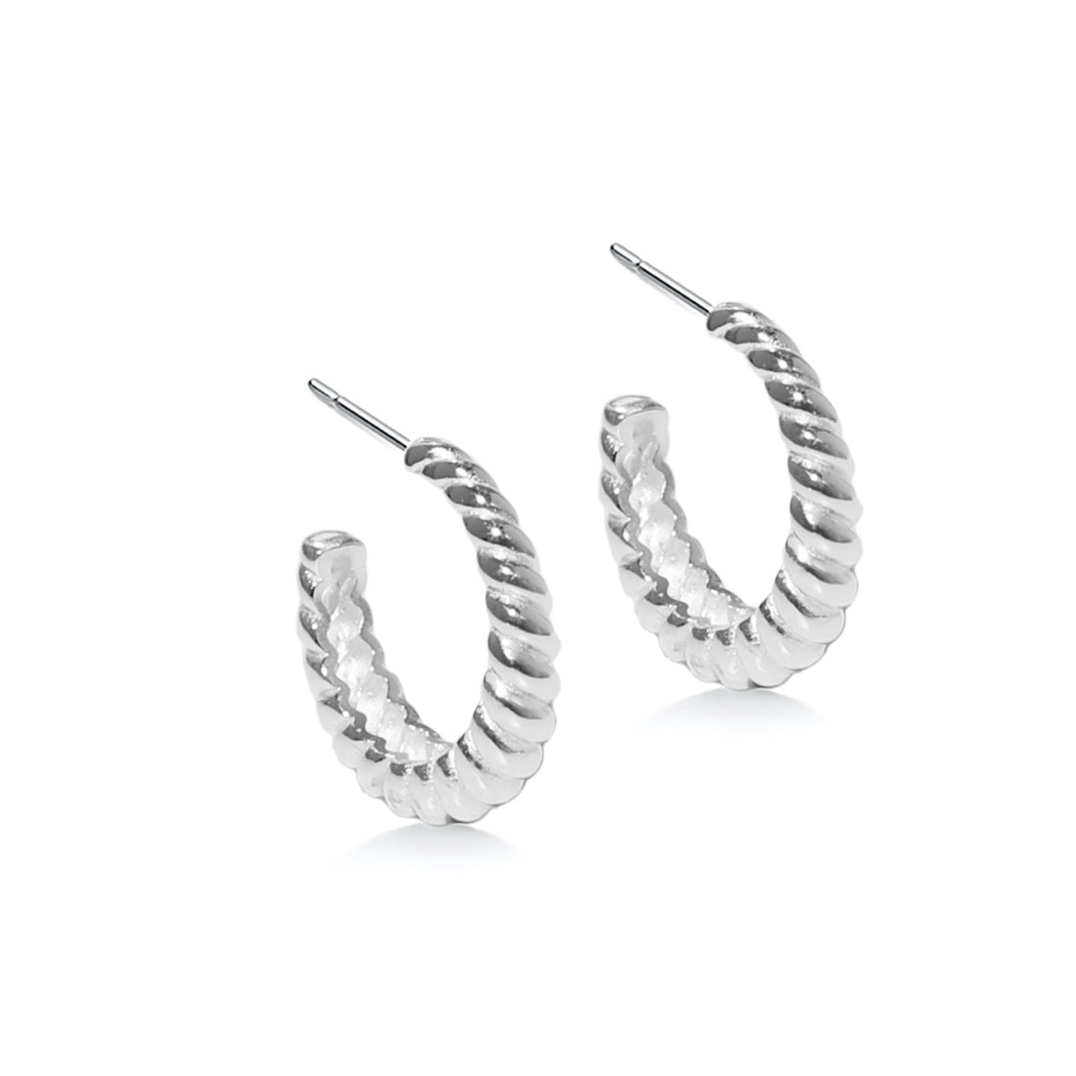 Sterling Silver Twisted Hoop Earrings | Hersey & Son Silversmiths