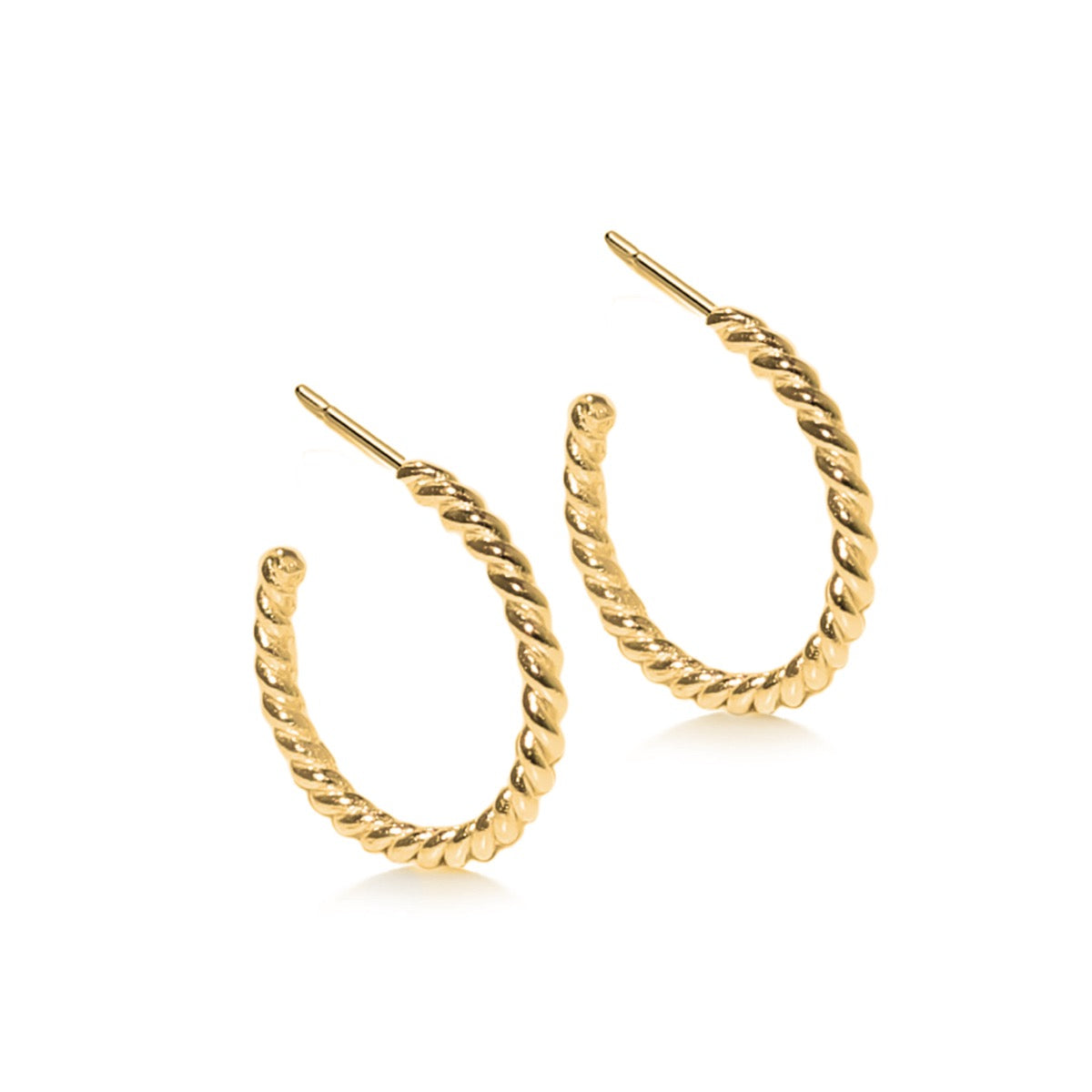 Gold Plated Twisted Hoop Earrings | Hersey & Son Silversmiths